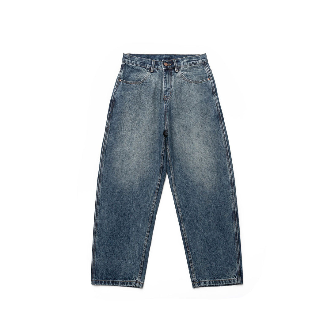 Damen Hochtaillierte Straight-Jeans im Retro-Workwear-Stil mit geradem Bein Echoarchiv