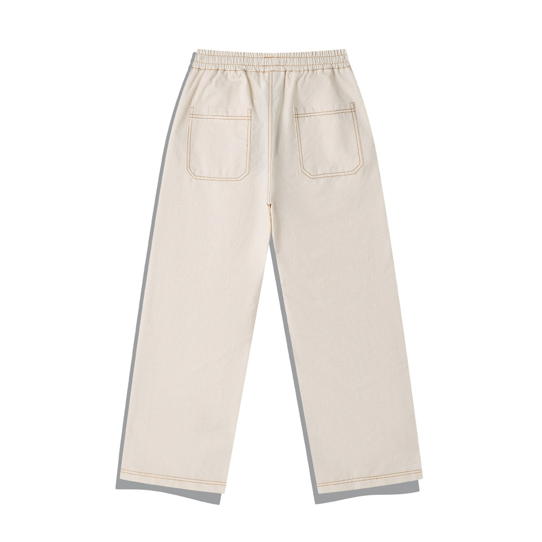 Damen Weite Denim-Cargo-Culotte mit elastischem Bund und Kontraststeppung Echoarchiv