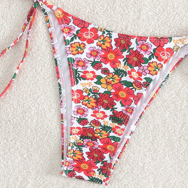 Damen Floral Bikini mit raffinierten Bindebändern Echo Archiv