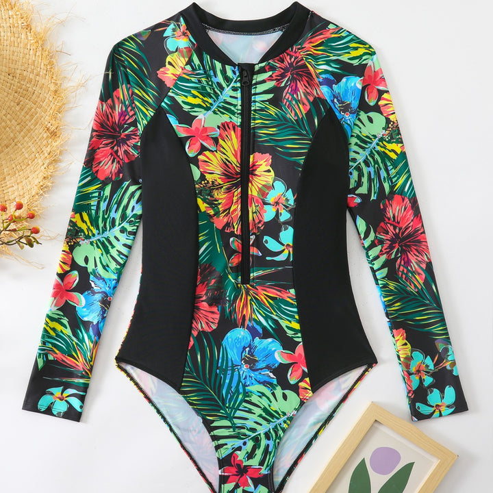 Damen Einteiler Badeanzug mit floralem Muster Echo Archiv
