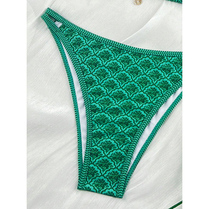 Damen Triangel-Bikini mit exquisitem Muster und verstellbaren Trägern Echo Archiv