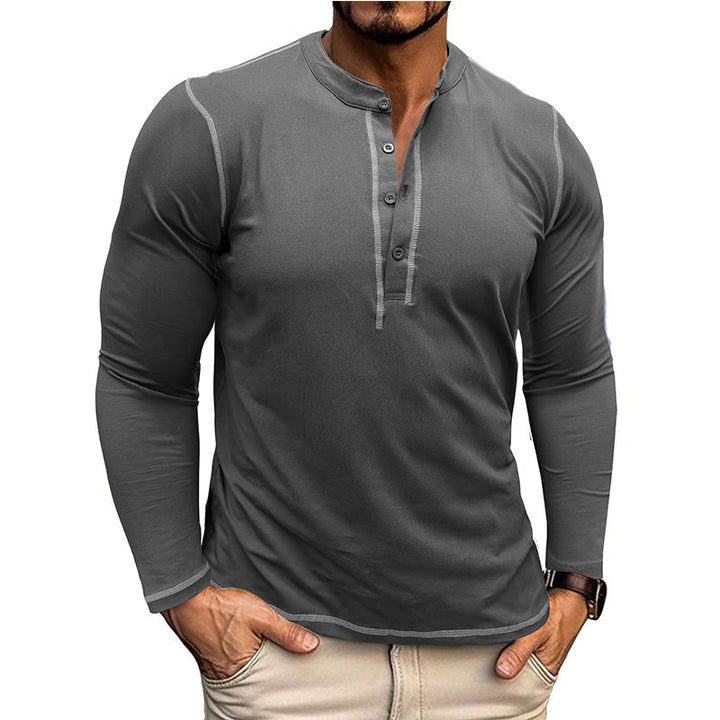 Herren Langarmshirt mit modischem Henley-Kragen und atmungsaktiver Stofftechnologie Echoarchiv
