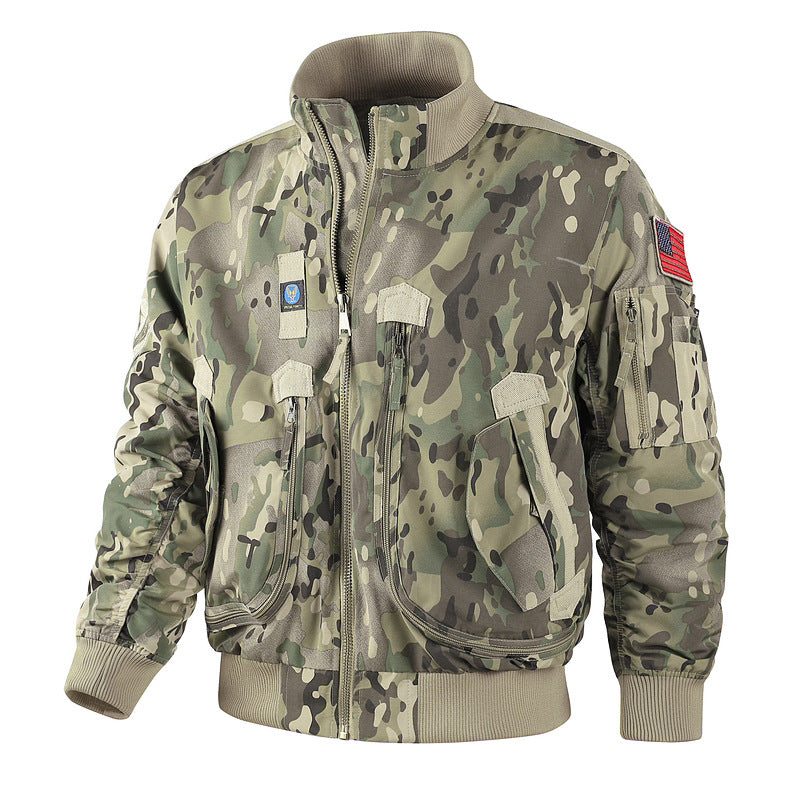 Herren nan klassische Bomberjacke im Pilotendesign mit Multifunktionstaschen und robustem Reißverschluss Echo Archiv