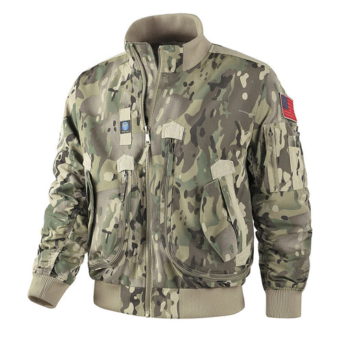 Herren nan klassische Bomberjacke im Pilotendesign mit Multifunktionstaschen und robustem Reißverschluss Echo Archiv