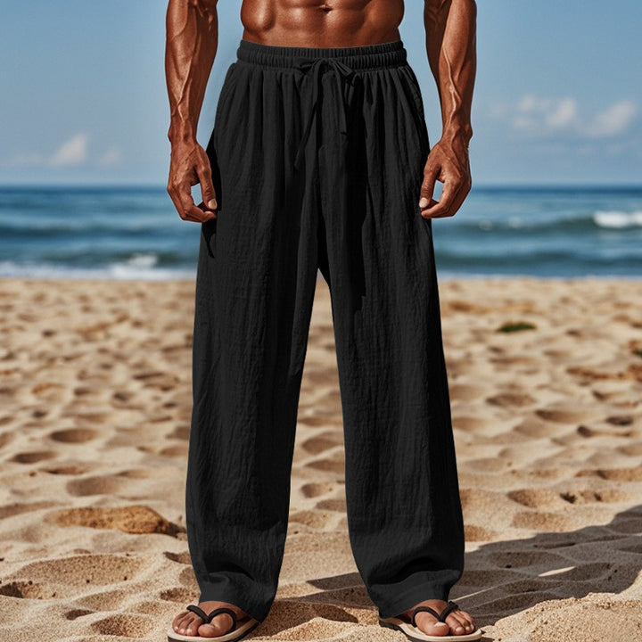 Herren lockere Strandhose mit elastischem Bund und seitlichen Eingrifftaschen Echoarchiv