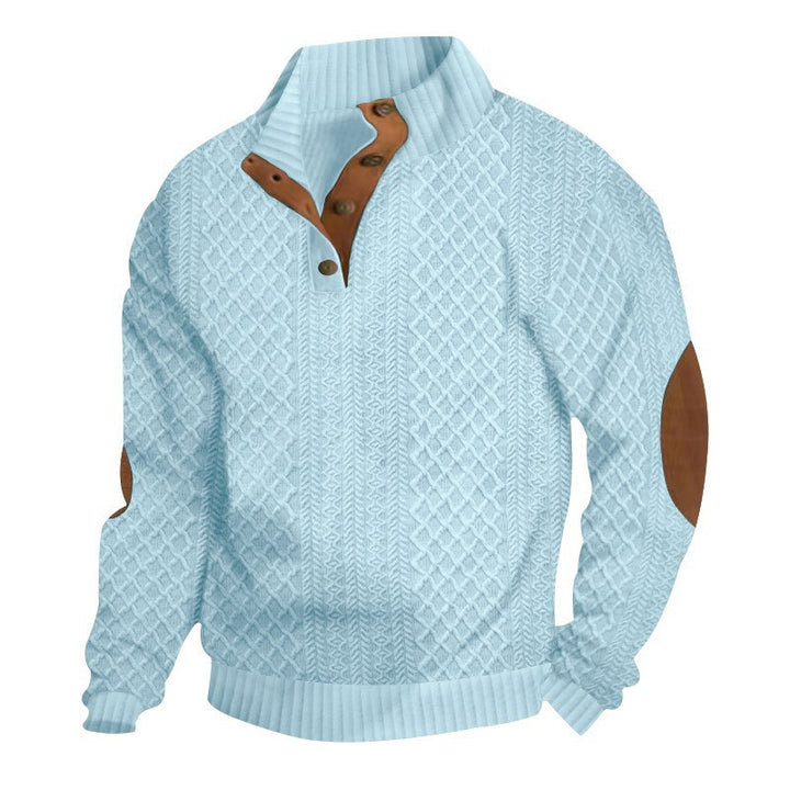 Herren Strickpullover mit hohem Kragen und eleganten Knopfleisten Echoarchiv