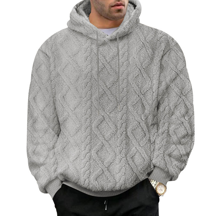 Herren Hoodiekapuzenpullover aus kuscheligem Material mit Struktur Echoarchiv
