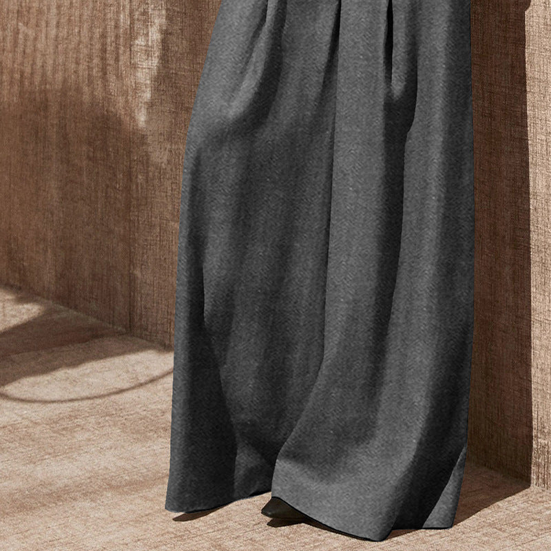 Damen Weite hochtaillierte Palazzohose mit Bundfalten und fließender Maxilänge Echo Archiv