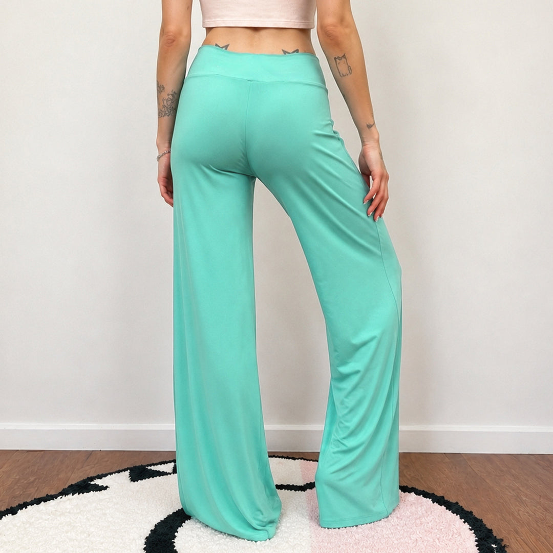 Damen nan weite Palazzo-Hose mit V-förmiger Bundnaht und elastischem Stretch-Jersey Echo Archiv