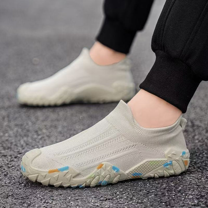 Herren Elastischer Strick-Fußschuh mit rutschfester, gemusterter Profilsohle Echoarhiv