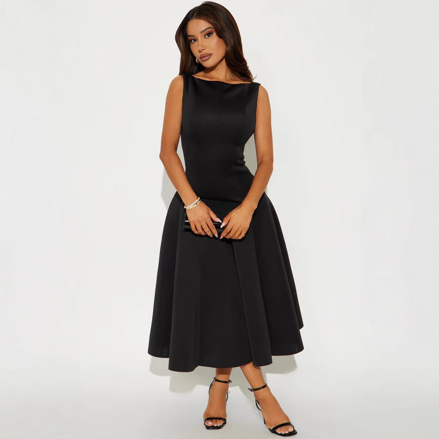 Damen Elegantes zeitloses Cocktailkleid mit schwingendem Rock und minimalistischer Silhouette Echo Archiv