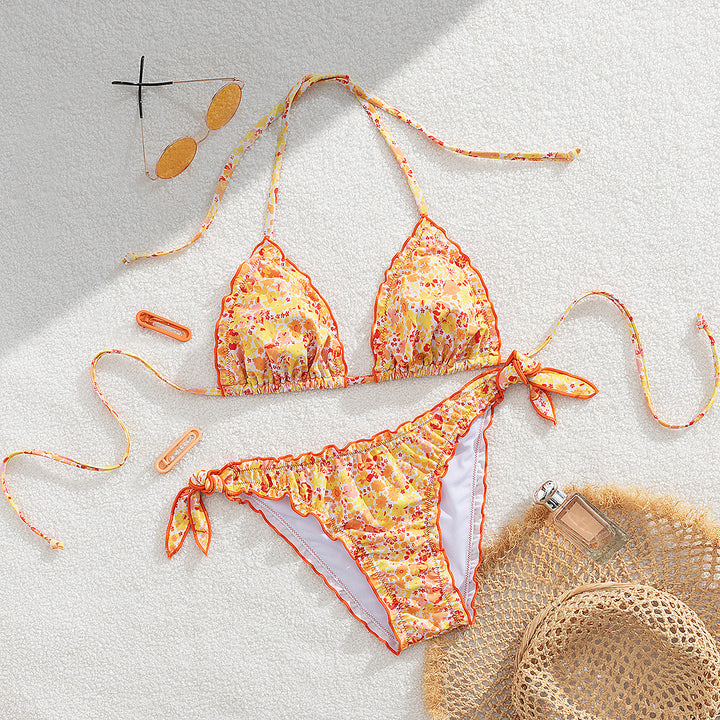 Damen floral gemusterter Triangel-Bikini Echo Archiv