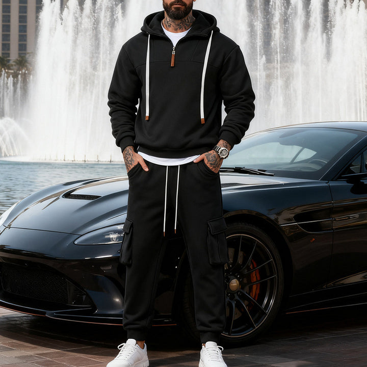 Herren Cargo-Joggerhose mit multifunktionalen Klapptaschen elastischem Bund und gerippten Bündchen – Bravaro