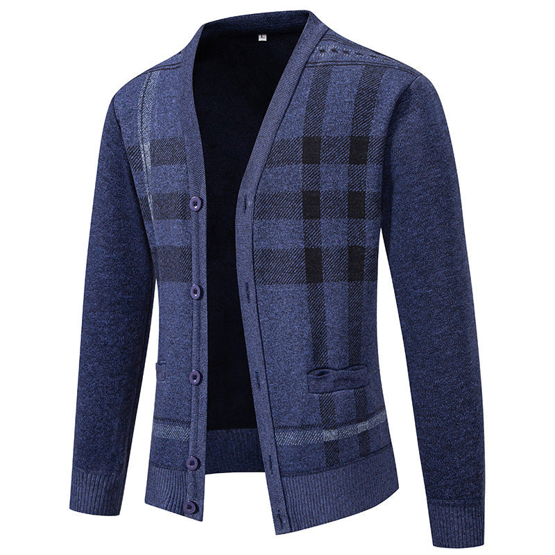 Herren Strickjacke mit schickem Karomuster von Echoarchiv