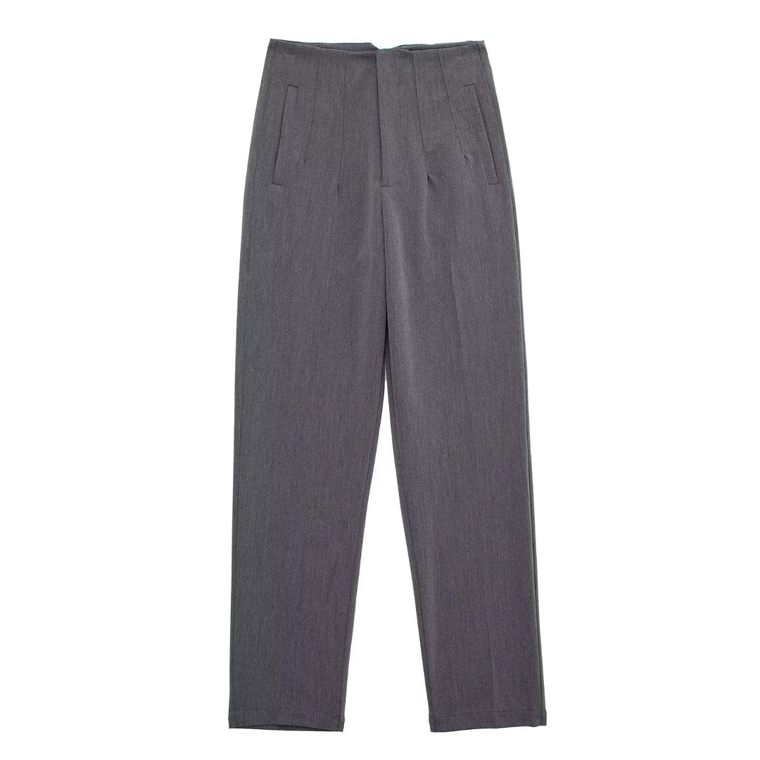 Damen Hochtaillierte tapered Anzughose mit Bügelfalte und Paspeltaschen Echo Archiv