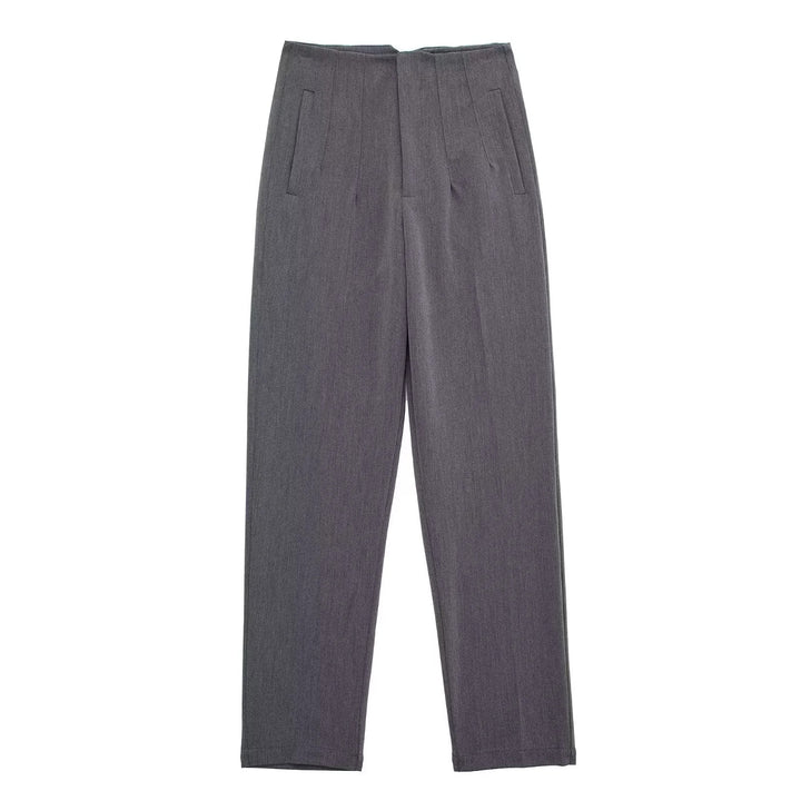 Damen Hochtaillierte tapered Anzughose mit Bügelfalte und Paspeltaschen Echo Archiv