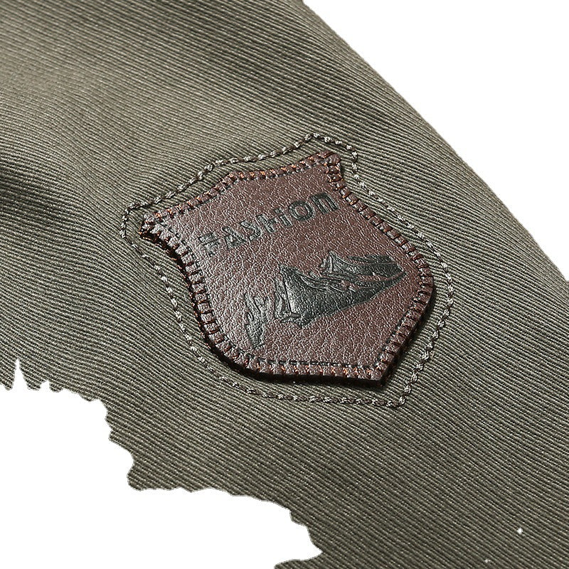 Herren robuste Canvas-Feldjacke mit Brusttasche Stickdetail und Hemdkragen Echoarchiv