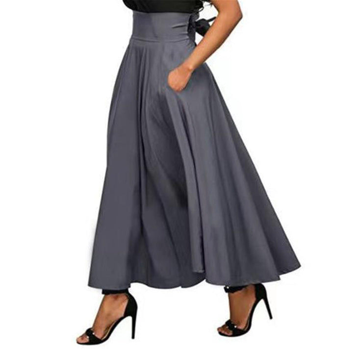 Damen weit geschnittene Palazzo-Hose mit eleganten Taschen und hohem Bund Echoarchiv