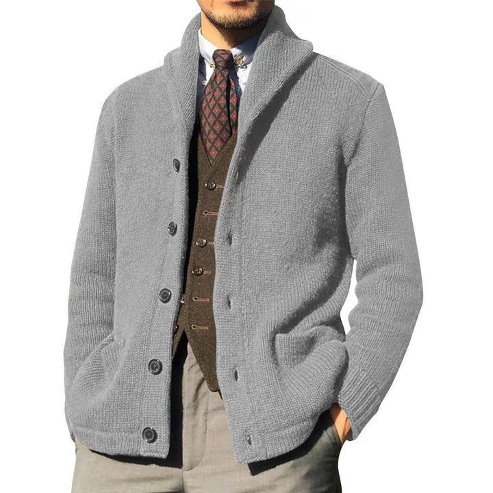 Herren Strickjacke im modernen Casual-Stil mit Schalkragen Echoarchiv