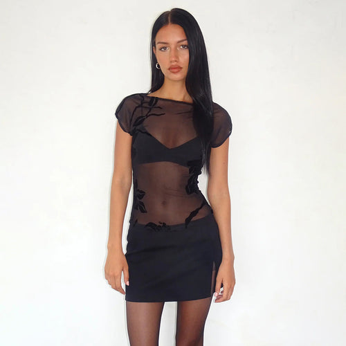 Damen Transparente Bluse mit floralem Design Echo Archiv