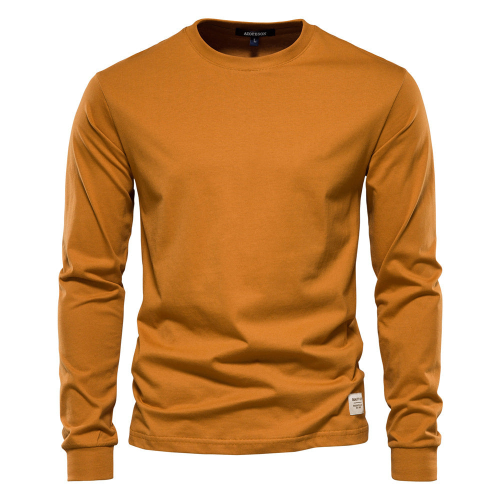 Herren nan klassisches langärmliges Baumwollshirt mit Rundhalsausschnitt und elastischen Bündchen Echo Archiv