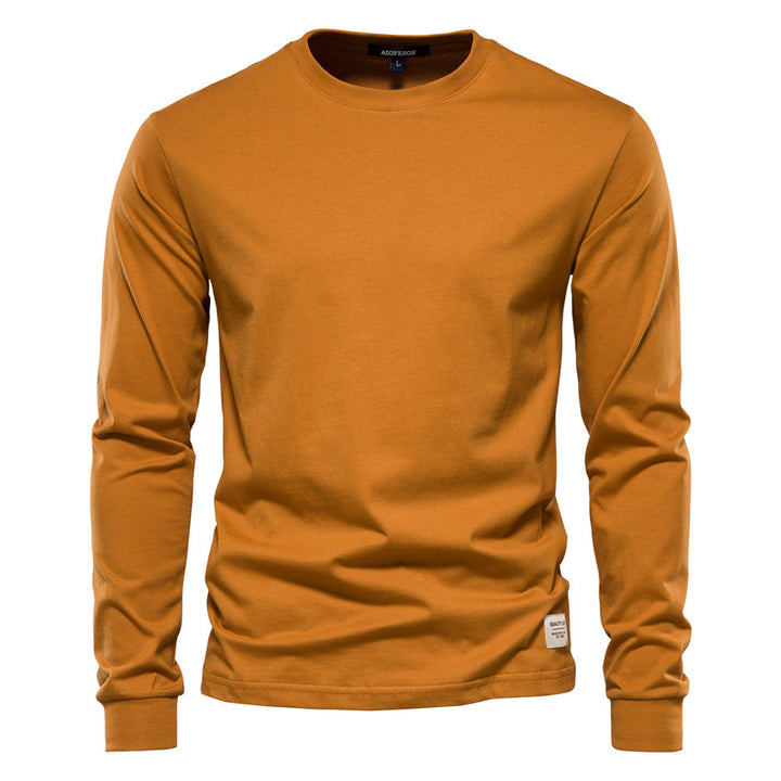 Herren nan klassisches langärmliges Baumwollshirt mit Rundhalsausschnitt und elastischen Bündchen Echo Archiv