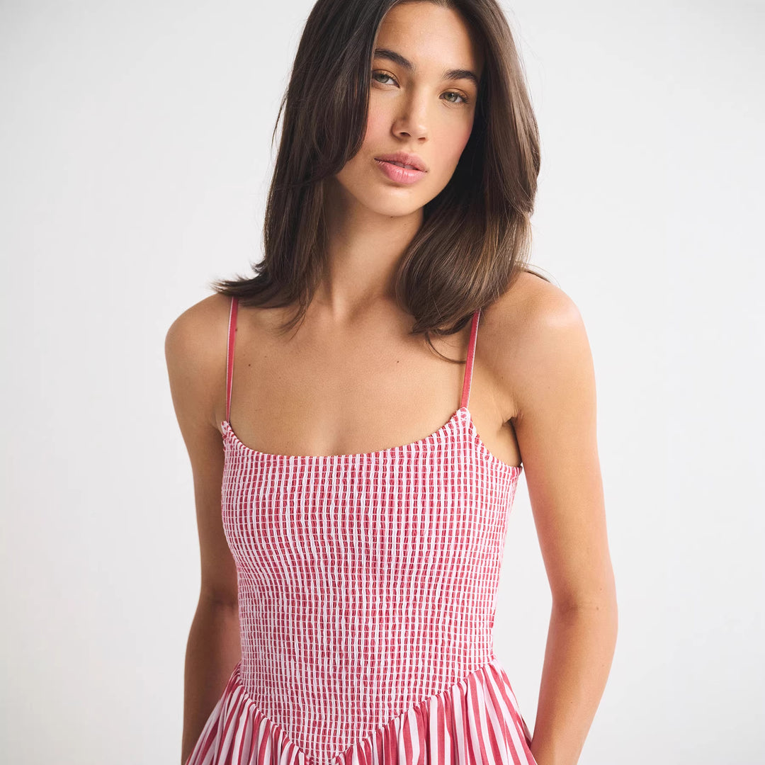 Damen Maxikleid mit floralem Design und elastischem Bund Echo Archiv