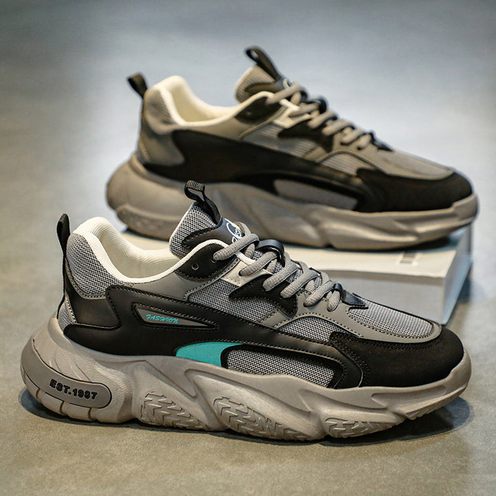 Herren modische Chunky-Sneaker mit verstärkten Overlays, atmungsaktiver Meshkonstruktion und gedämpfter EVA-Plateausohle – Norré