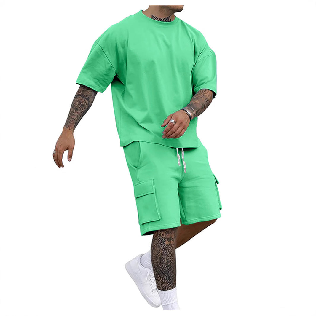 Herren lässiges Sweatshirt- und Shorts-Set Echoarchiv