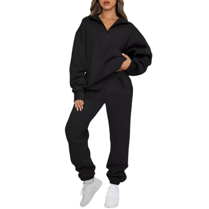 Damen nan lässiges Halbzip-Lounge-Set mit oversized Sweatshirt und taillenhoher Jogginghose Echo Archiv