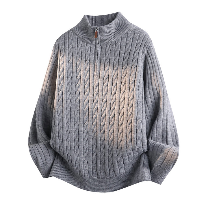 Damen Modischer Strickpullover mit Stehkragen und Reißverschluss Echo Archiv