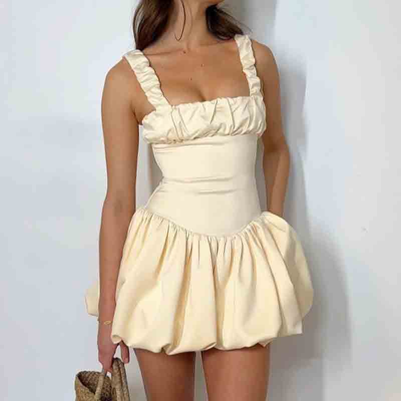 Damen Mini-Kleid mit voluminösem Rock und Rüschendetails Echo Archiv