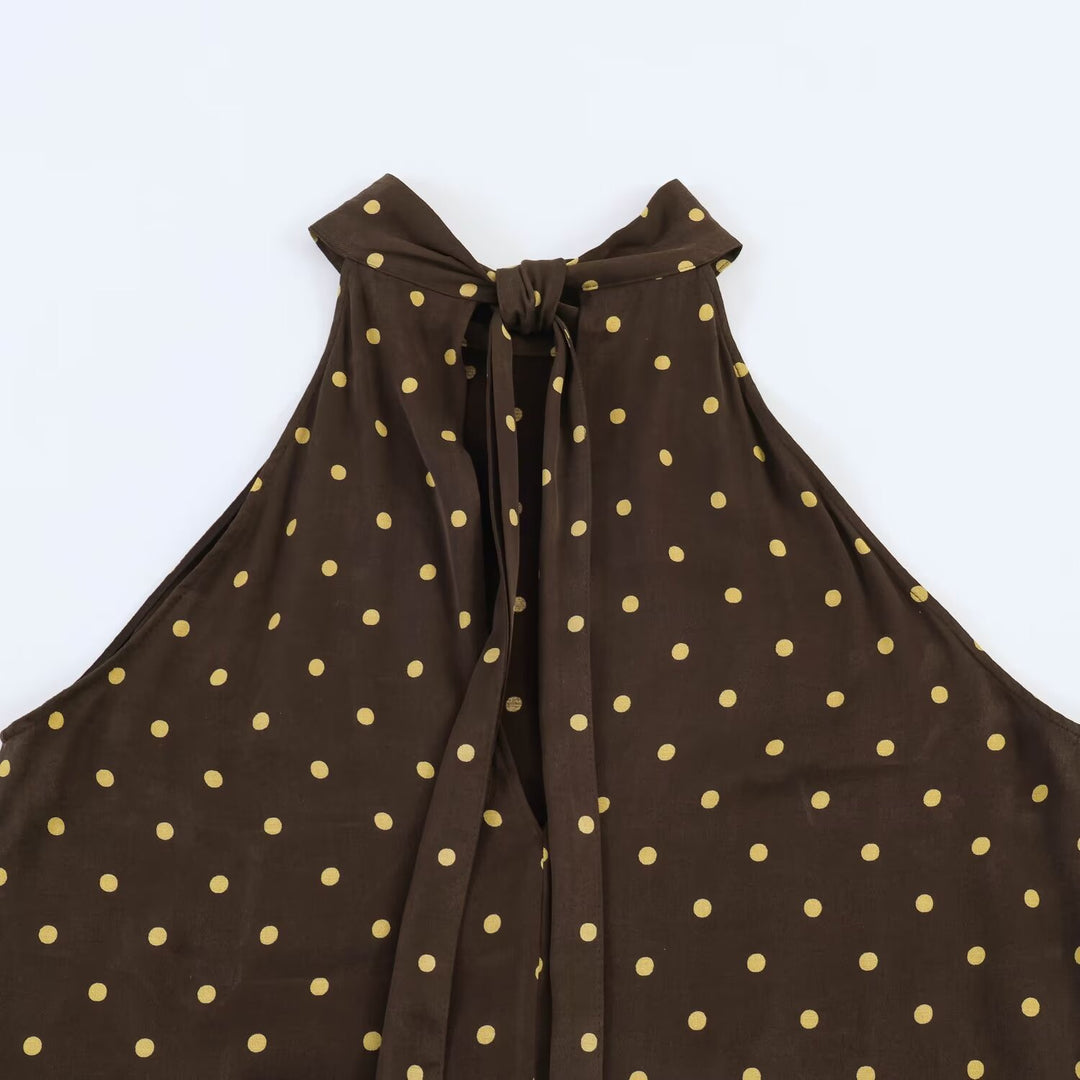 Damen Maxikleid mit elegantem Volant und modernem Punkdesign Echo Archiv