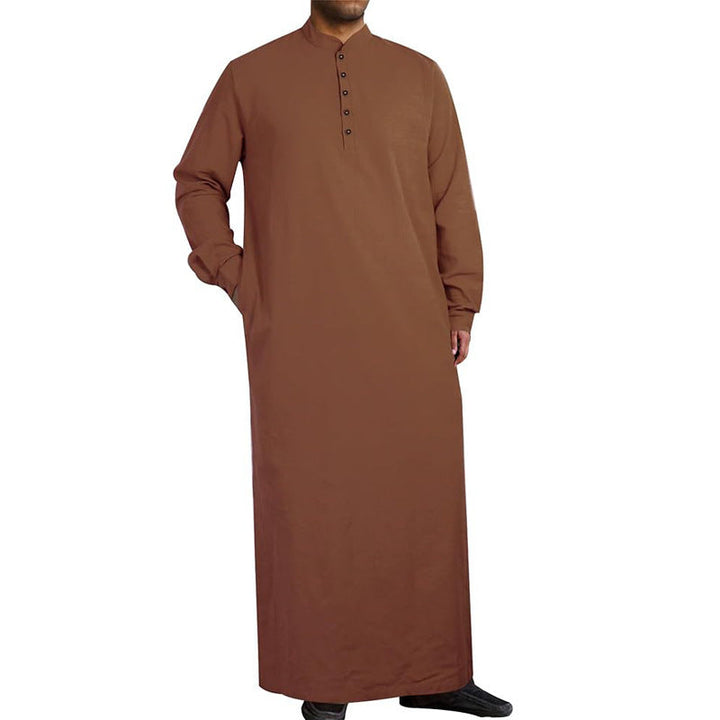 Herren moderner Kaftan mit Knopfleisten-Design und weichem Baumwollmaterial Echoarchiv