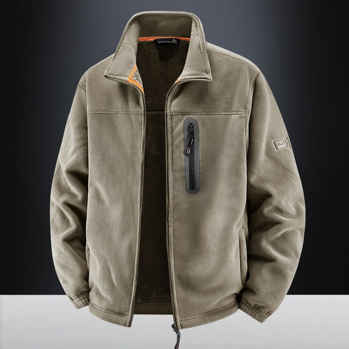 Herren Thermo-Fleece-Outdoorjacke mit Teddy-Innenfutter, Brustreißverschluss & windabweisender Oberfläche Echoarchiv
