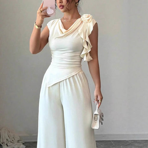 Damen Elegantes Jumpsuit mit Rüschendetails Echo Archiv