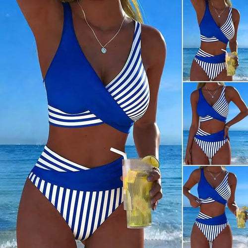 Damen Sportlicher Zweiteiliger Badeanzug mit asymmetrischem Design Echo Archiv