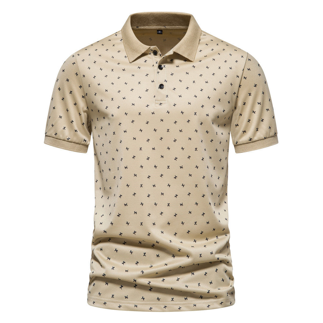 Herren Poloshirt mit Echoarchivrnem Muster und atmungsaktiven Eigenschaften Echoarchiv