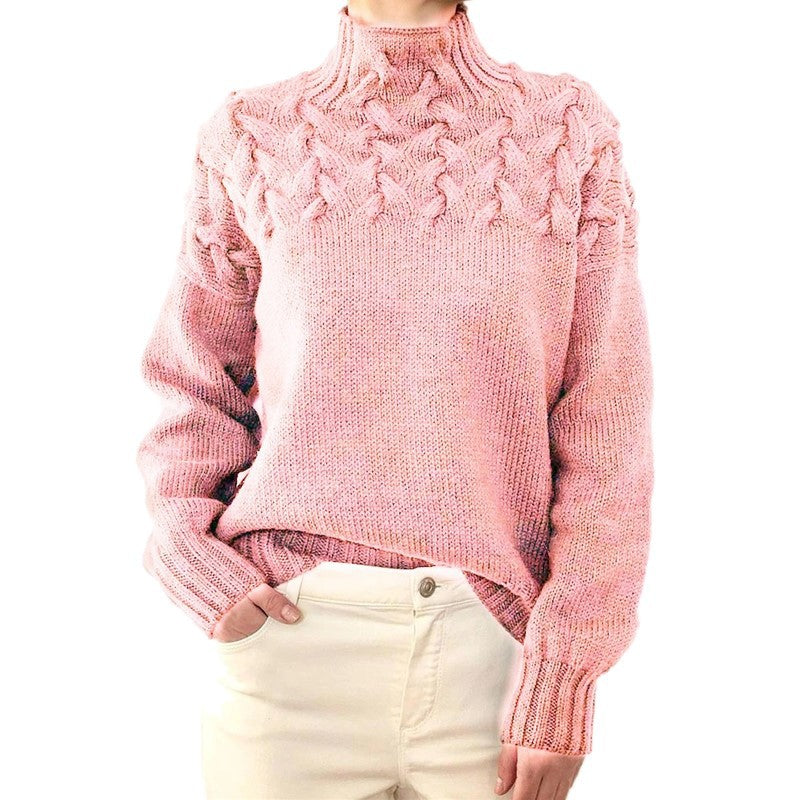 Damen nan Strickpullover mit Zopfstruktur und hohem Rollkragen Echo Archiv