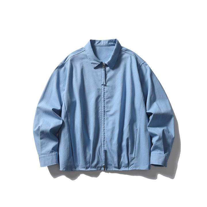 Unisex Leichte Oversize-Blousonjacke mit halbem Reißverschluss und Kentkragen Echoarchiv