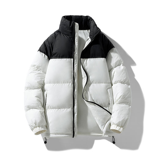 Herren gepolsterte Thermo-Daunenimitatjacke mit hohem Stehkragen und Kordelzug – Marzano