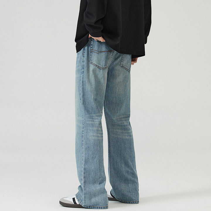 Herren Weite verwaschene Baggy-Jeans mit ausgestelltem Bein und verlängertem Saum Echo Archiv