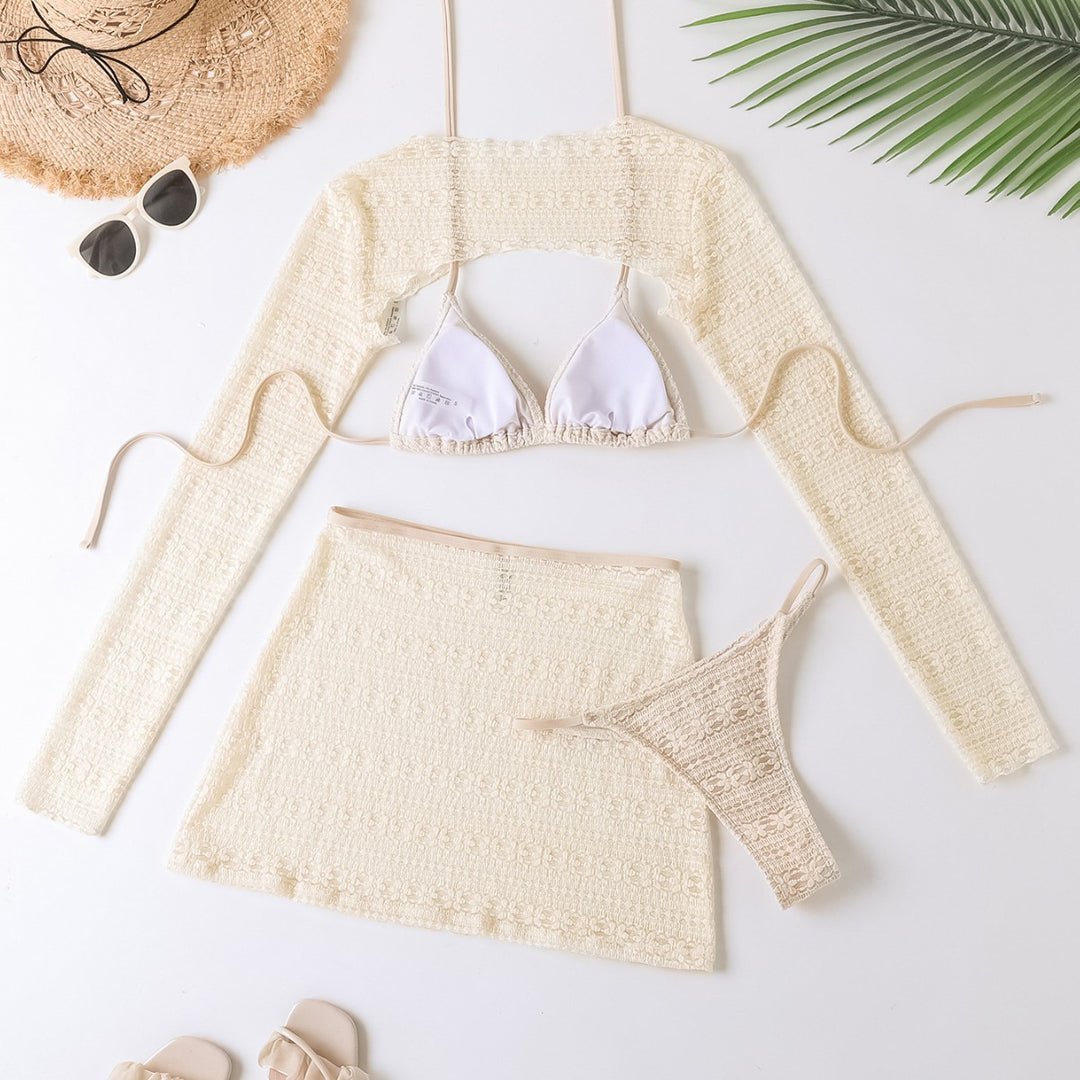 Damen Bikini-Set mit transparentem Cover-Up und figurbetonendem Design Echo Archiv