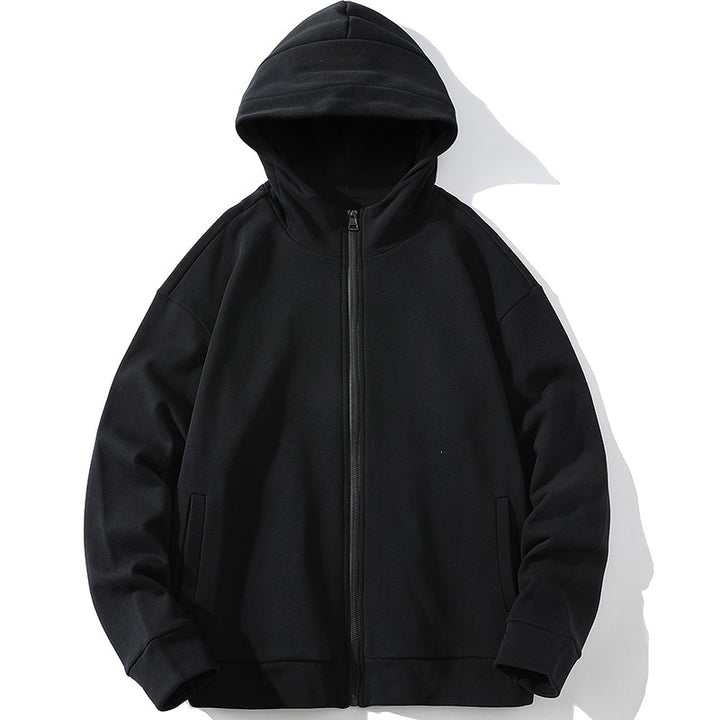 Unisex Oversize Kapuzen-Zipjacke aus weichem Fleece mit durchgehendem Reißverschluss und Eingrifftaschen Echoarchiv