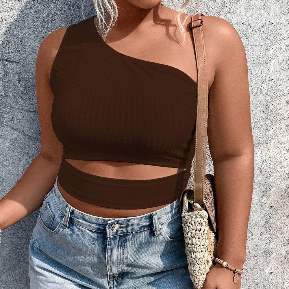 Damen Crop-Top mit asymmetrischem Schnitt und Cut-Out-Details Echo Archiv
