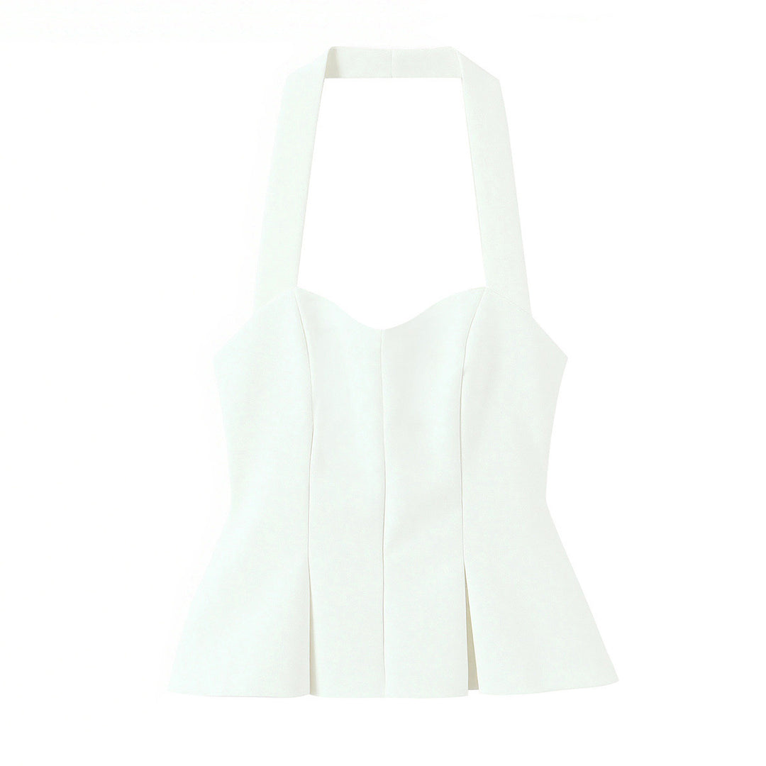 Damen schicke Bustier-Bluse mit taillierter Silhouette und dekorativem Halterneck Echo Archiv