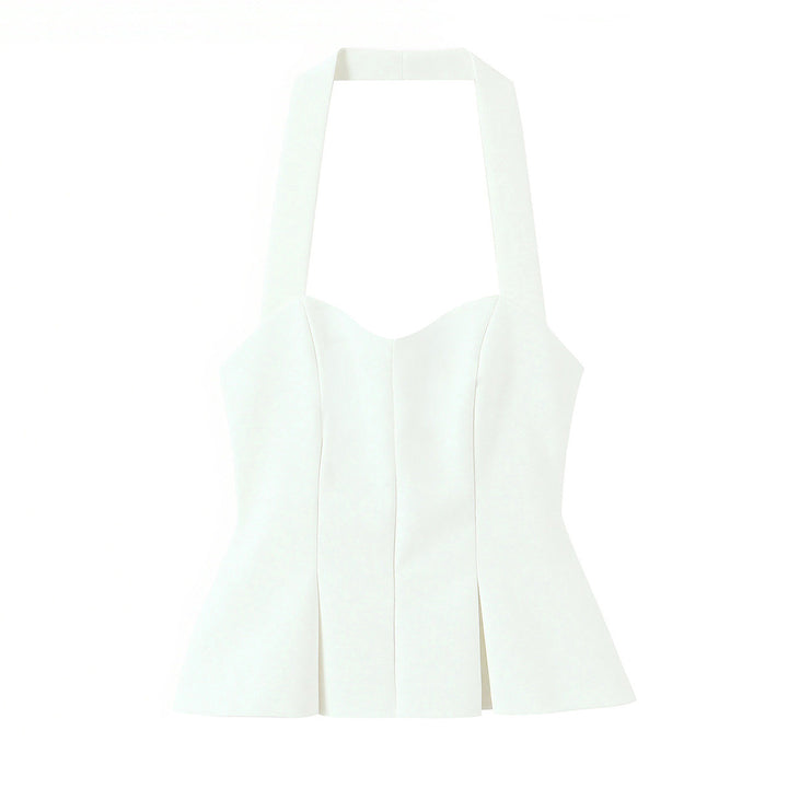 Damen schicke Bustier-Bluse mit taillierter Silhouette und dekorativem Halterneck Echo Archiv