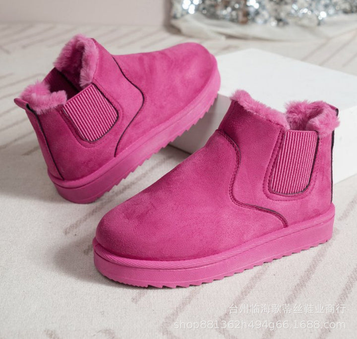 Damen Gefütterte Chelsea-Stiefelette aus Wildlederoptik mit elastischem Einsatz und Profilsohle – Varelle