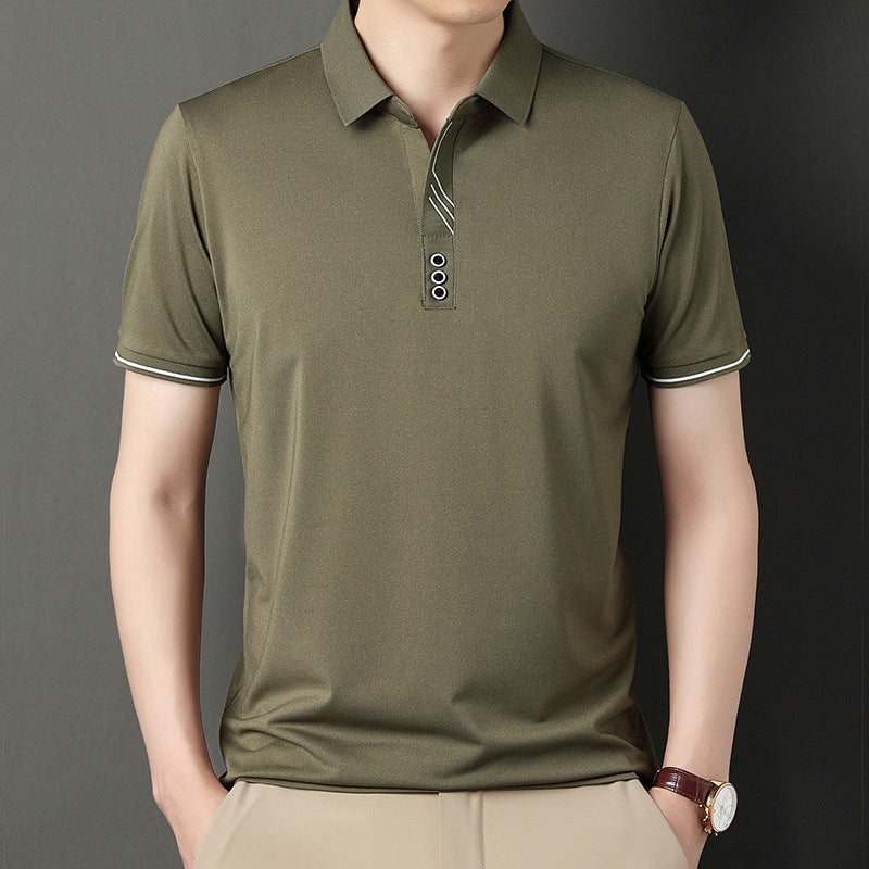 Herren Polohemd mit eleganter Knopfleiste und kontrastierendem Detail Echoarchiv