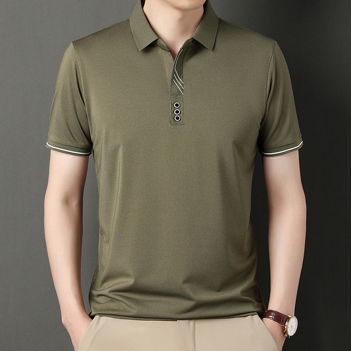 Herren Polohemd mit eleganter Knopfleiste und kontrastierendem Detail Echoarchiv